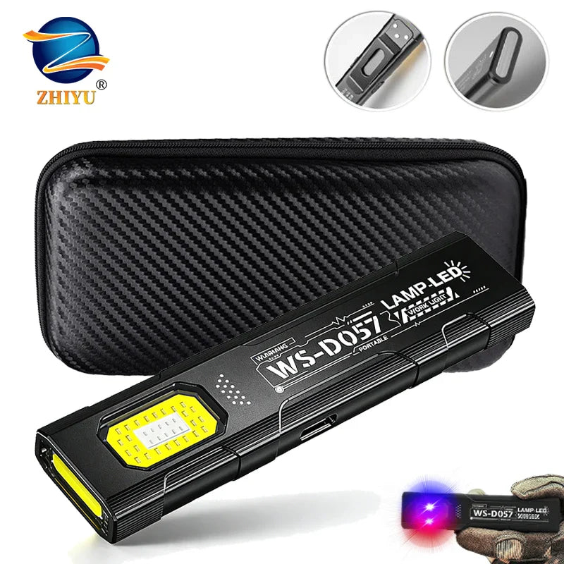 550LM EDC Flashlight USB-C Rechargeable | COB + Red & Blue Modes