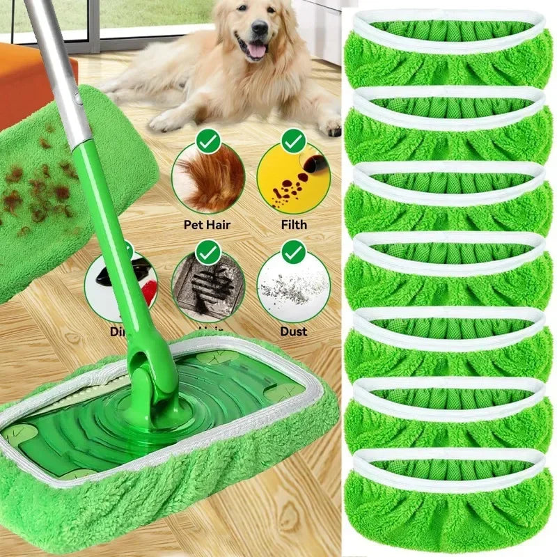 Reusable Microfiber Mop Pads – Wet & Dry Floor Cleaning Cloths