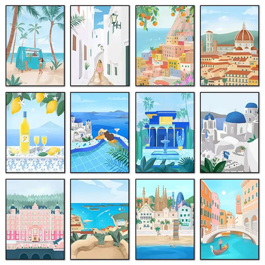 Abstract Retro Travel Street Art Canvas Wall Print | Home Decor Canvas Wall Art Print Peaceful Pleasures Health and Wellness