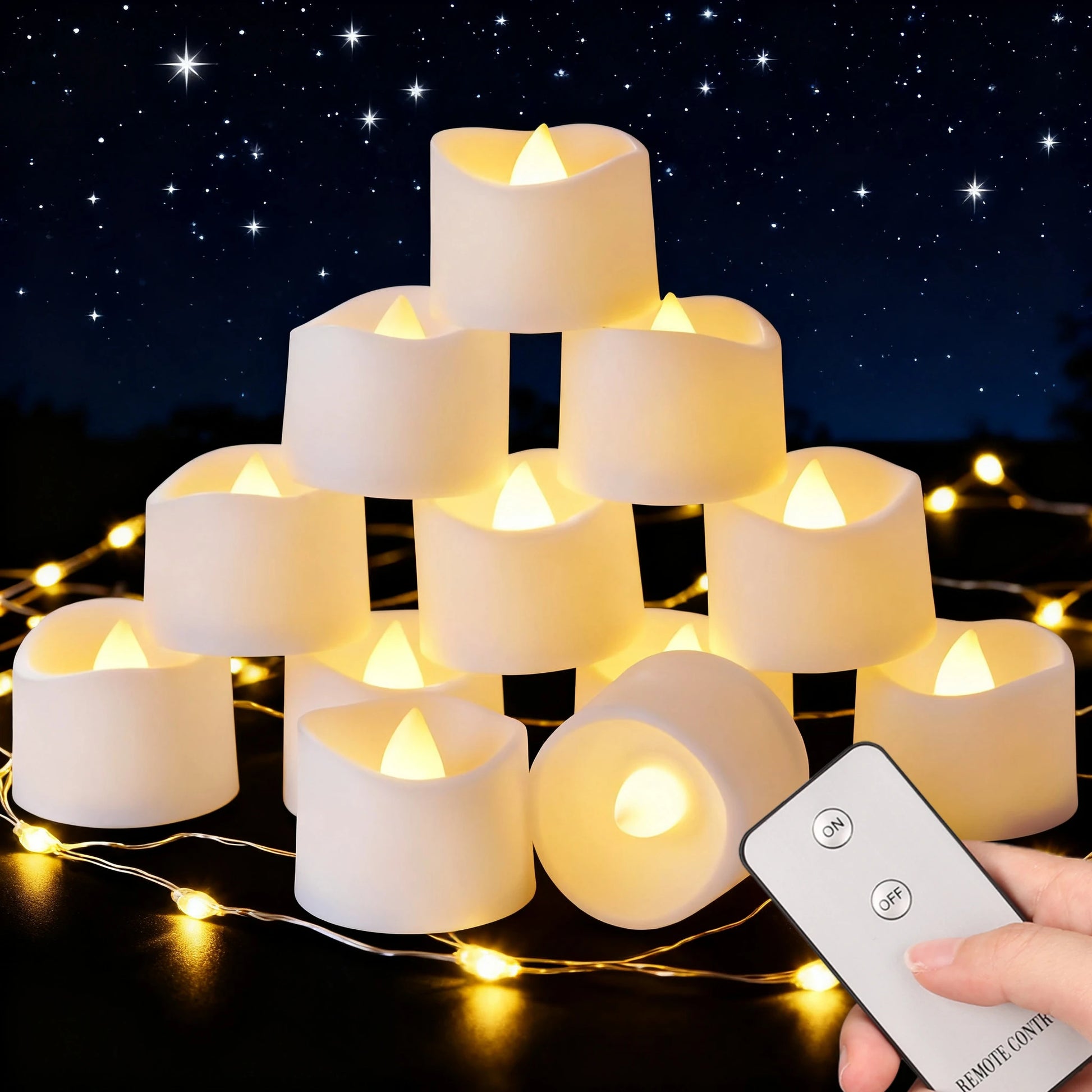 LED Tea Lights with Remote Control lameless Tealights Candles Battery Operated Flickering Tea Lights for Christmas Halloween Dec Peaceful Pleasures Health and Wellness 48 Pcs
