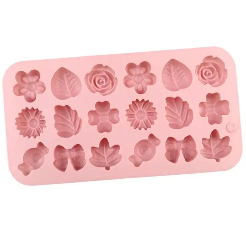 18-Hole 3D Silicone Baking Mold – Flower, Leaf & Candy Shapes Silicone Baking Mold Peaceful Pleasures Health and Wellness