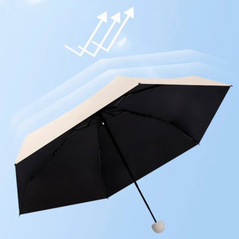 New Mini Capsule Folding Umbrella UPF50+ Vinyl Sun Rain Umbrella Dual Use Protection UV Sunshade Pocket Parasol for Outdoor Peaceful Pleasures Health and Wellness