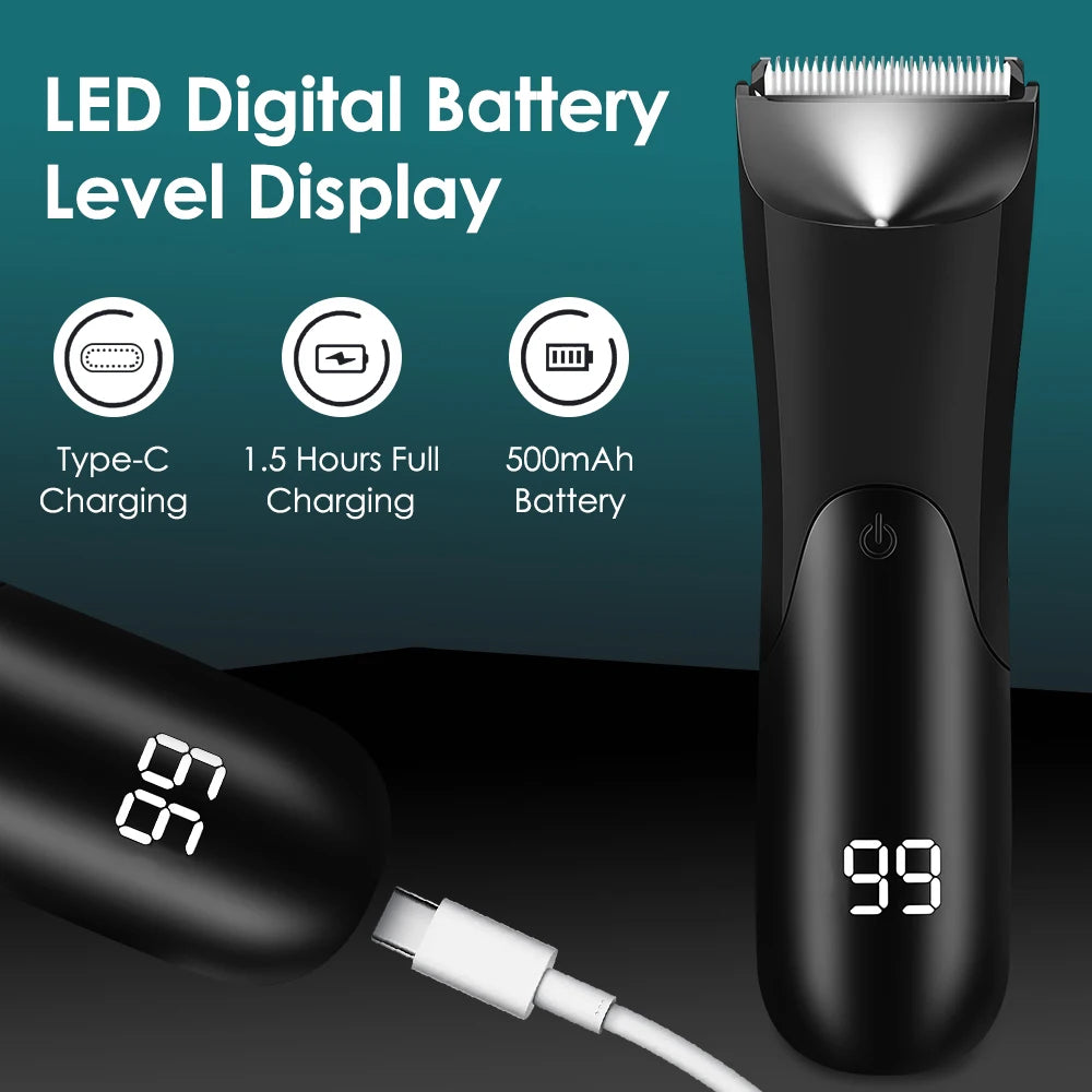 Ceramic LED Display Electric Shaver for Men Rechargeable Body Hair Groomer Underarm Leg Chest Hair Trimmer Women Epilator 500mAh Peaceful Pleasures Health and Wellness