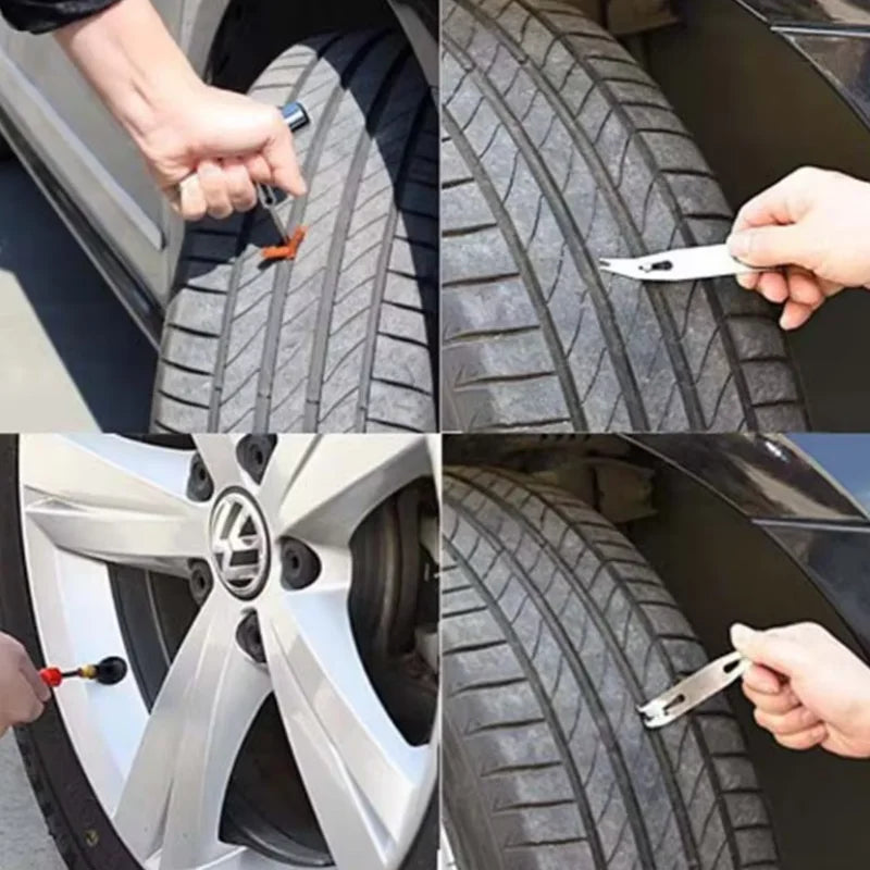 Auto Tire Repair Set Puncture Repair Tools Car Van Motorcycle Bike Emergency Heavy D Uty Tubeless Tire Repair Rivet Set Peaceful Pleasures Health and Wellness
