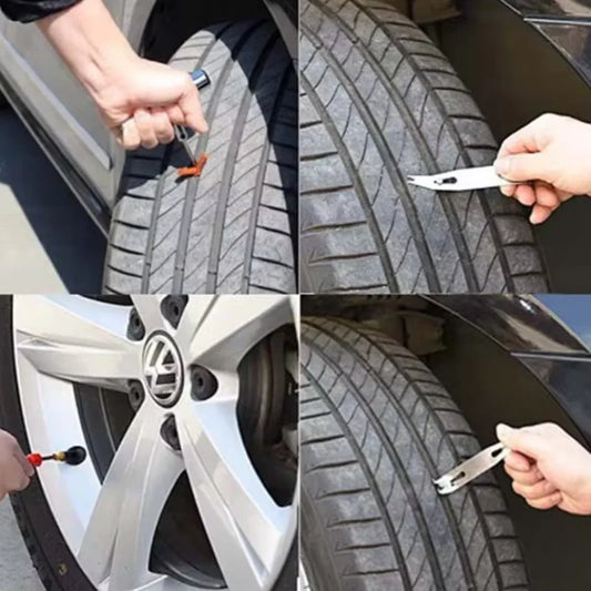 Auto Tire Repair Set Puncture Repair Tools Car Van Motorcycle Bike Emergency Heavy D Uty Tubeless Tire Repair Rivet Set Peaceful Pleasures Health and Wellness