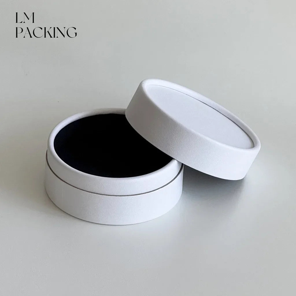 Round Minimalist Jewelry Box | Elegant Paper Gift Box