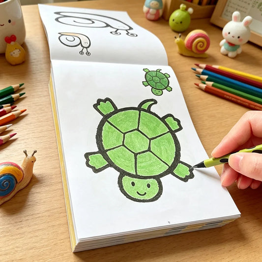Children's Coloring Book 32 Pages Ages 3-6 Cute Cartoon Animal Peaceful Pleasures Health and Wellness