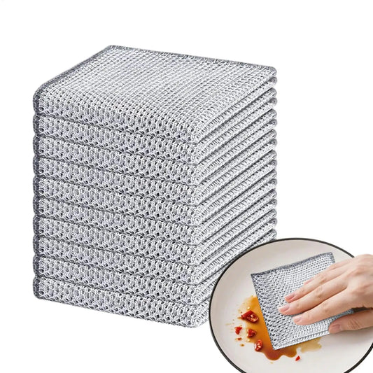 10-Pack Non-Scratch Wire Dishcloths | Reusable Kitchen Cloths Kitchen Cleaning Cloths Peaceful Pleasures Health and Wellness