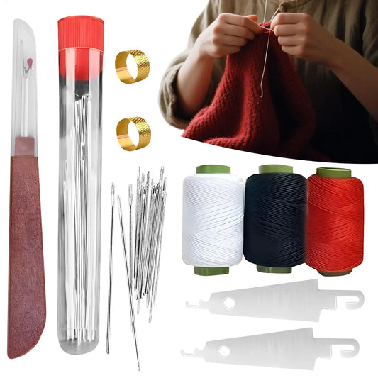 37pcs Sewing Kit Portable Sewing Kit Quilting Tool Set With Threads Needles DIY Embroidery Handwork Sewing Tool Set for Beginner Peaceful Pleasures Health and Wellness