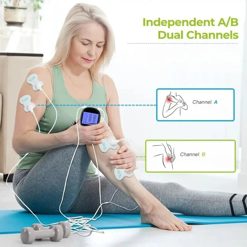 Muscle Stimulator, Electric Massager with 6 Modes and 11 Intensity Levels, Portable Battery and Dual USB Power Supply, Suitable for Home and Office Use, an Ideal Gift for Family and Friends Peaceful Pleasures Health and Wellness