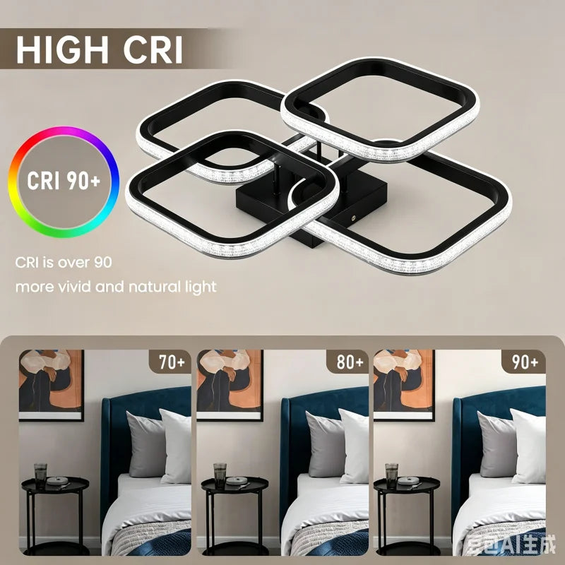 Crystal LED Ceiling Light 3-Color 3000K–6500K | Bedroom & Kitchen