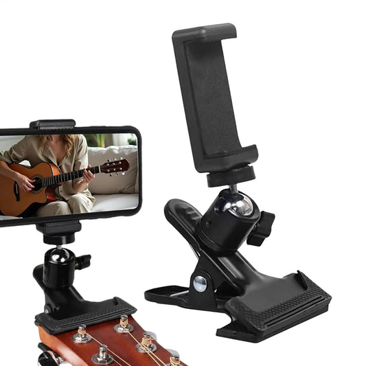 Rotatable Guitar Phone Holder Bass Mobile Stand Portable Cellphone Holder Practice for Video Tutorials Live Streaming Recording Peaceful Pleasures Health and Wellness