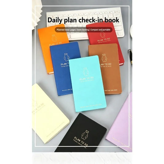 A6 Daily Planner Notebook Cute Bear PU Leather Do Journal 180 Lay Peaceful Pleasures Health and Wellness Default Title
