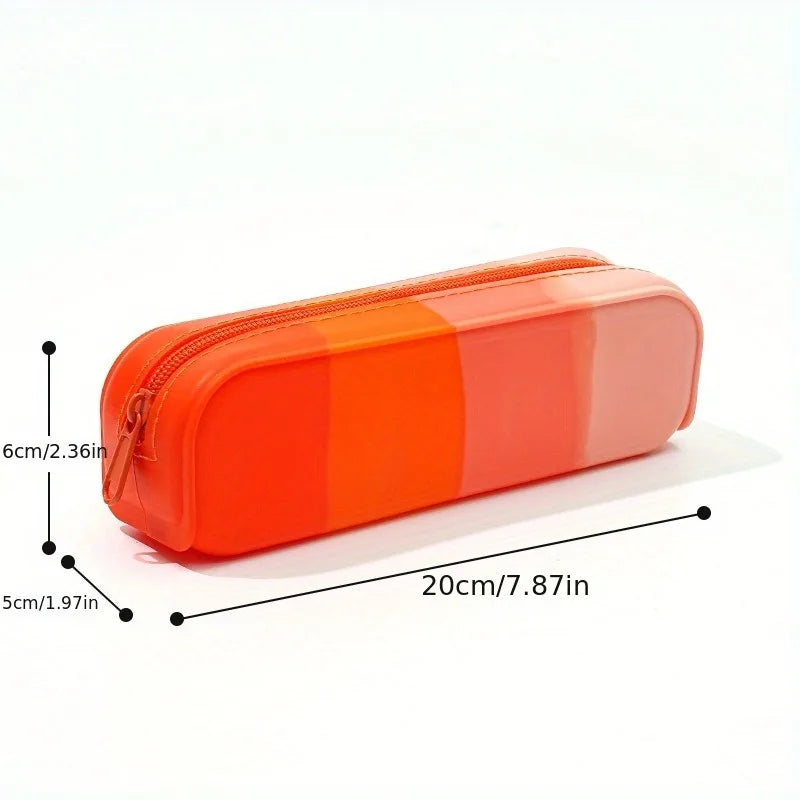 Silicone Pencil Case | Zippered Stationery & Makeup Pouch