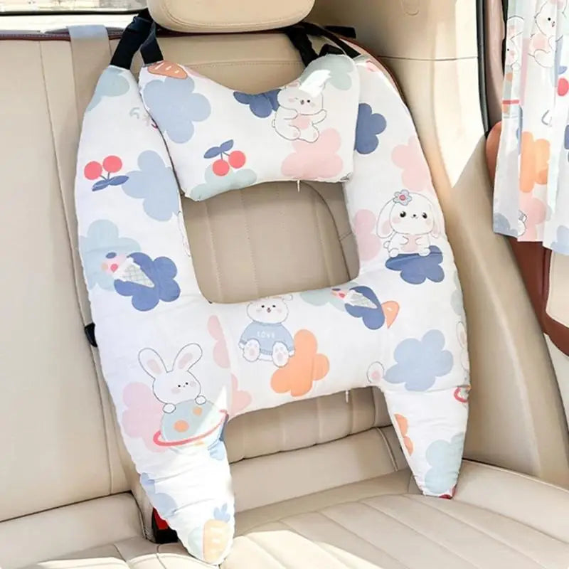 Kids H-Shaped Car Travel Pillow – Neck & Head Support
