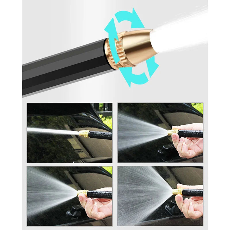 High Pressure Car Wash Water Gun New Copper-plated Nozzle Thick Long Rod Home Car Dual Pressure Car Wash Peaceful Pleasures Health and Wellness