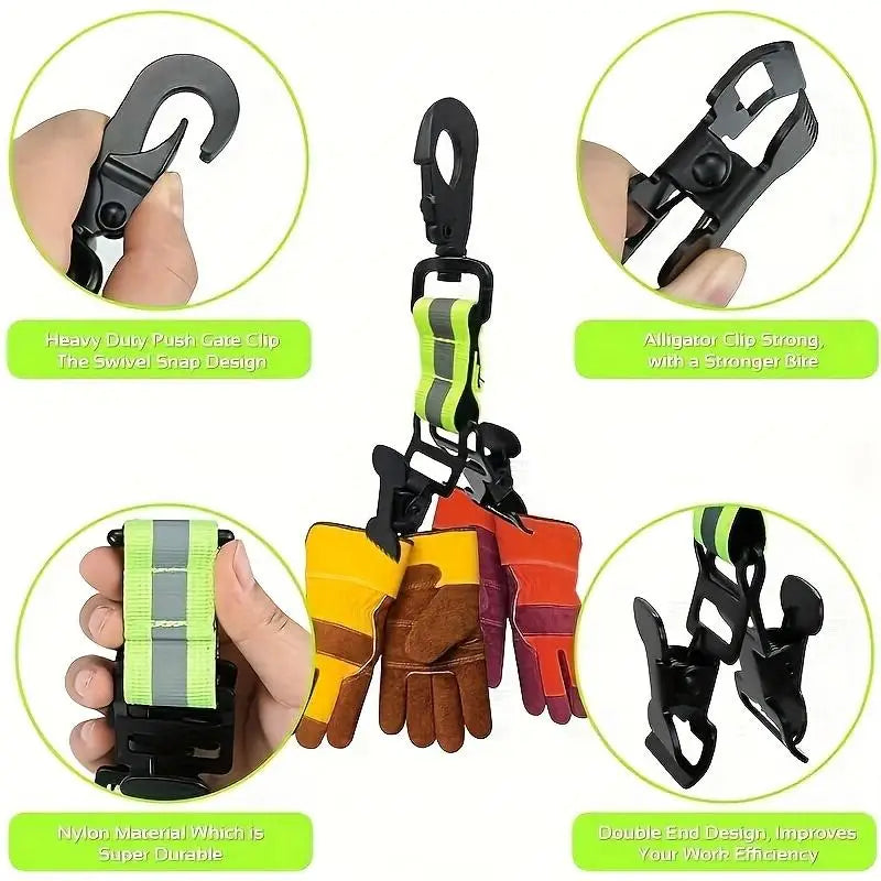 Firefighter Glove Clip Hook with Reflective Strip Portable Hanging Nylon Strap for Outdoor Camping Hiking Rescue Peaceful Pleasures Health and Wellness