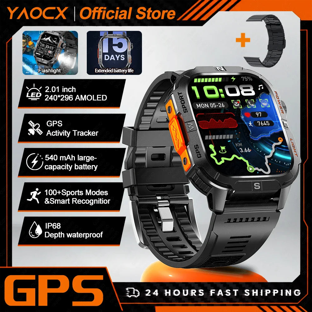 yaocx GTH3 Smart Watch 2.01" HD, BT Call, IP68, 100+ Sports