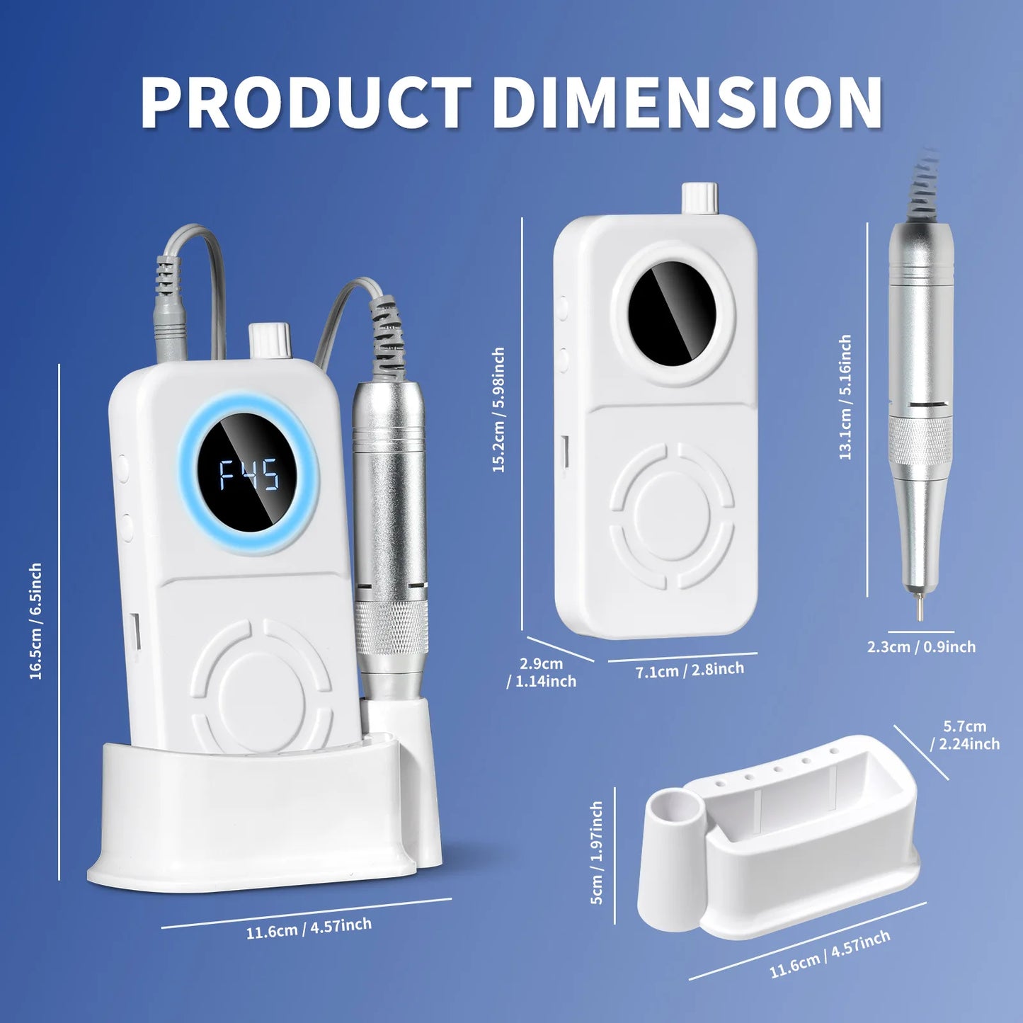 45000 RPM Rechargeable Electric Nail Drill | Pro Manicure Machine