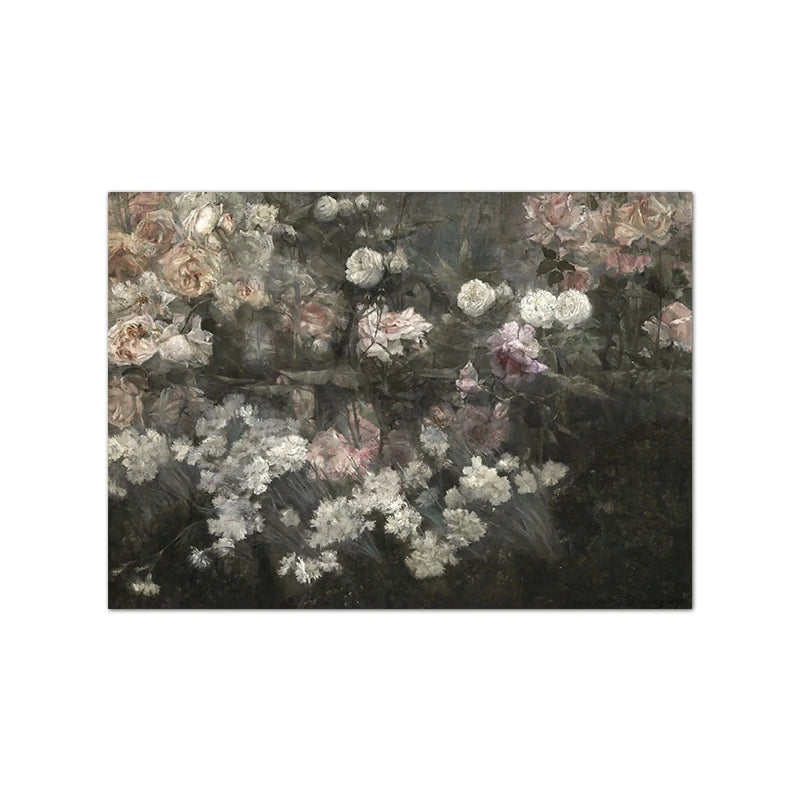 Vintage Rustic Landscape Canvas Wall Art | Moody Cloud Print