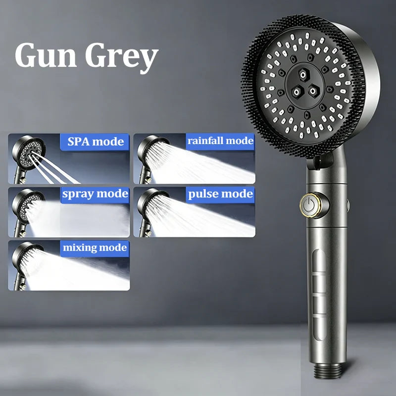 5-Mode High Pressure Handheld Shower Head with SPA Filter