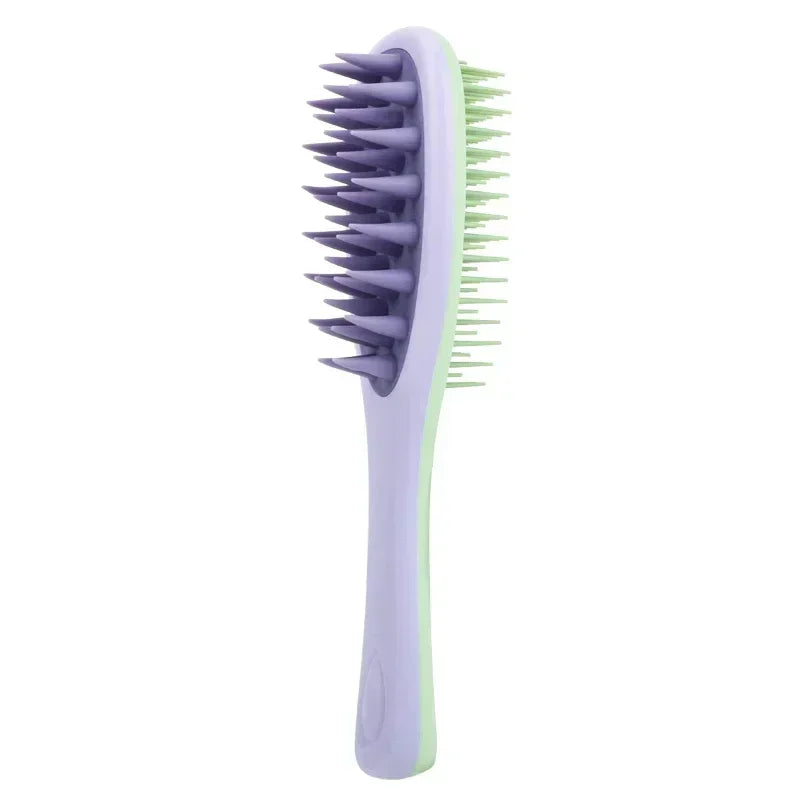 Two-Sided Silicone Scalp Massage Brush & Body Scrubber Scalp Massage Brush Peaceful Pleasures Health and Wellness Purple Green