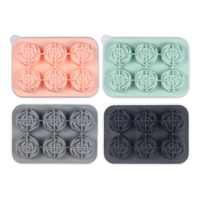 Custom 3D Rose Flower Shape Grids Ice-Cube Molds DIY Homemade Whiskey Reusable Silicone Ice Cube Tray With Lid Peaceful Pleasures Health and Wellness