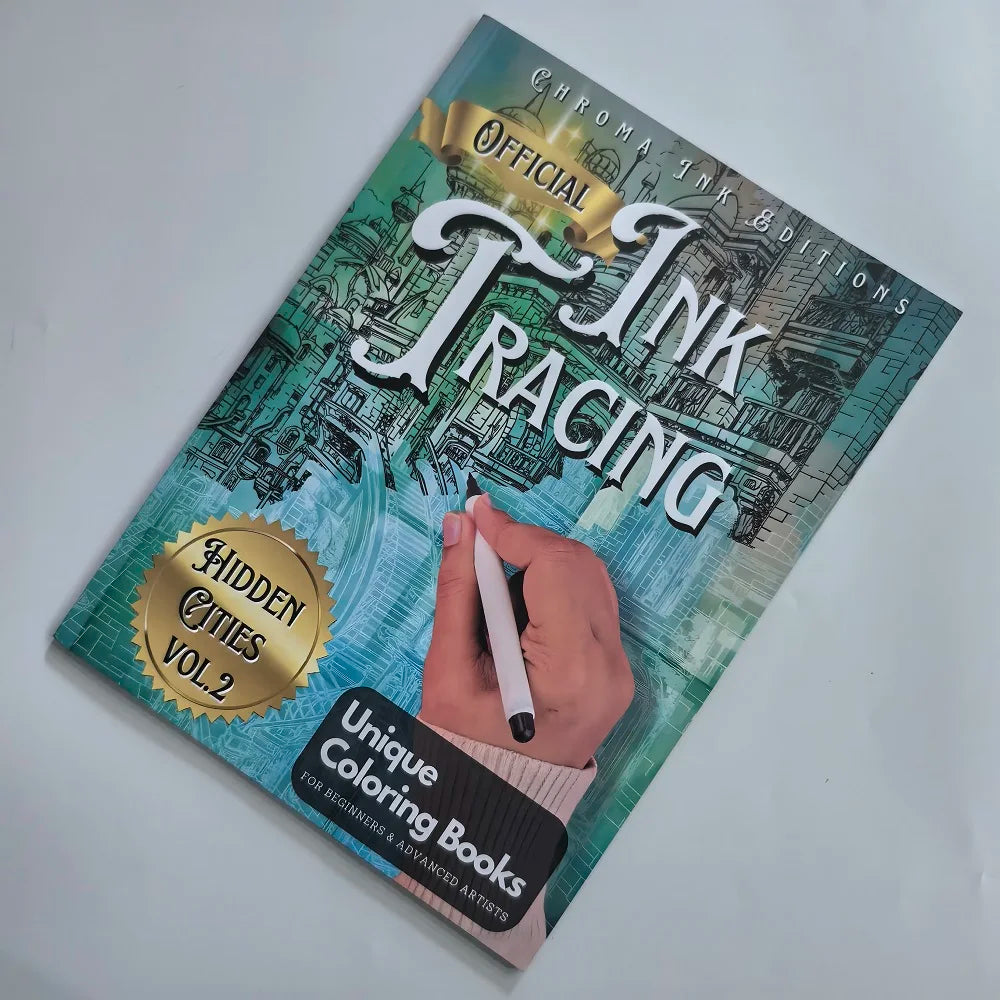 Ink Tracing Coloring Book Hidden Cities Vol 2 Unique Books Beginners