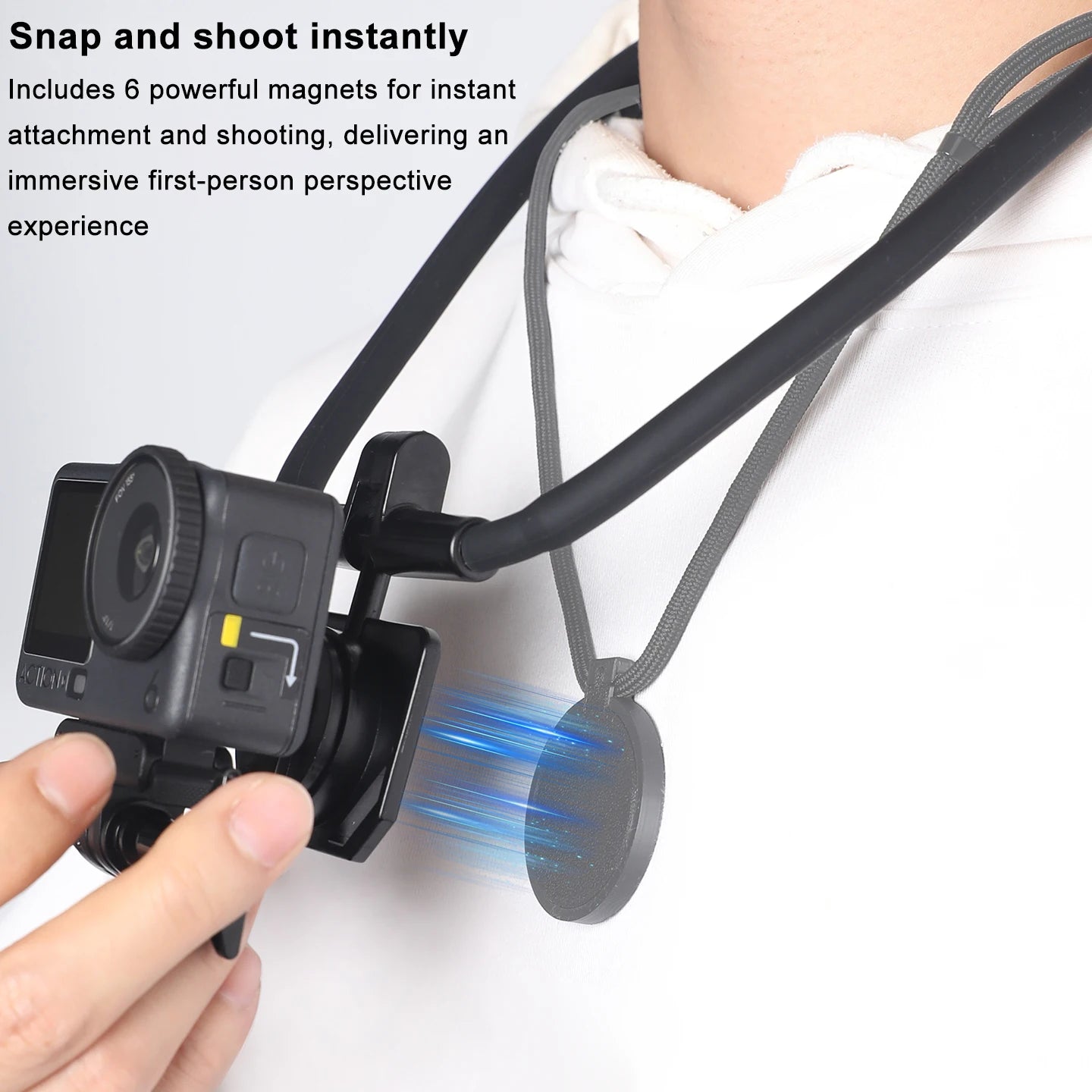 Adjustable Angles For DJI OSMO ACTION 6 Sports Camera First-Person Chest-Mounted Quick-Release Magnetic Neck Strap Mount Peaceful Pleasures Health and Wellness