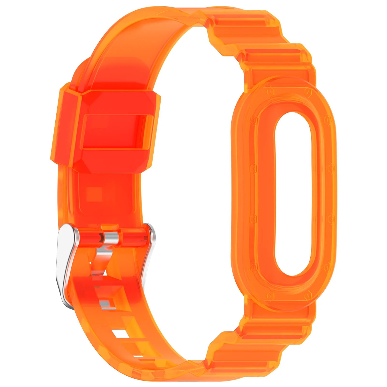 Clear TPU Watch Band Strap with Protective Case for Google for Fitbit Air, Transparent Replacement Wristband for Men Women Peaceful Pleasures Health and Wellness orange