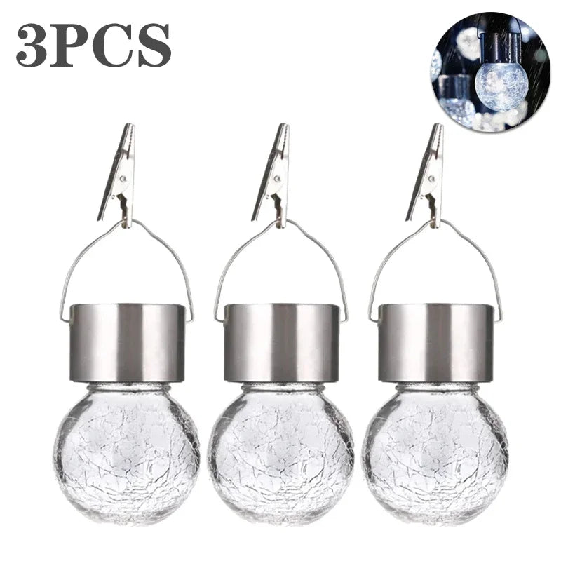Solar Hanging Garden Lights – Colorful LED Cracked Glass Ball