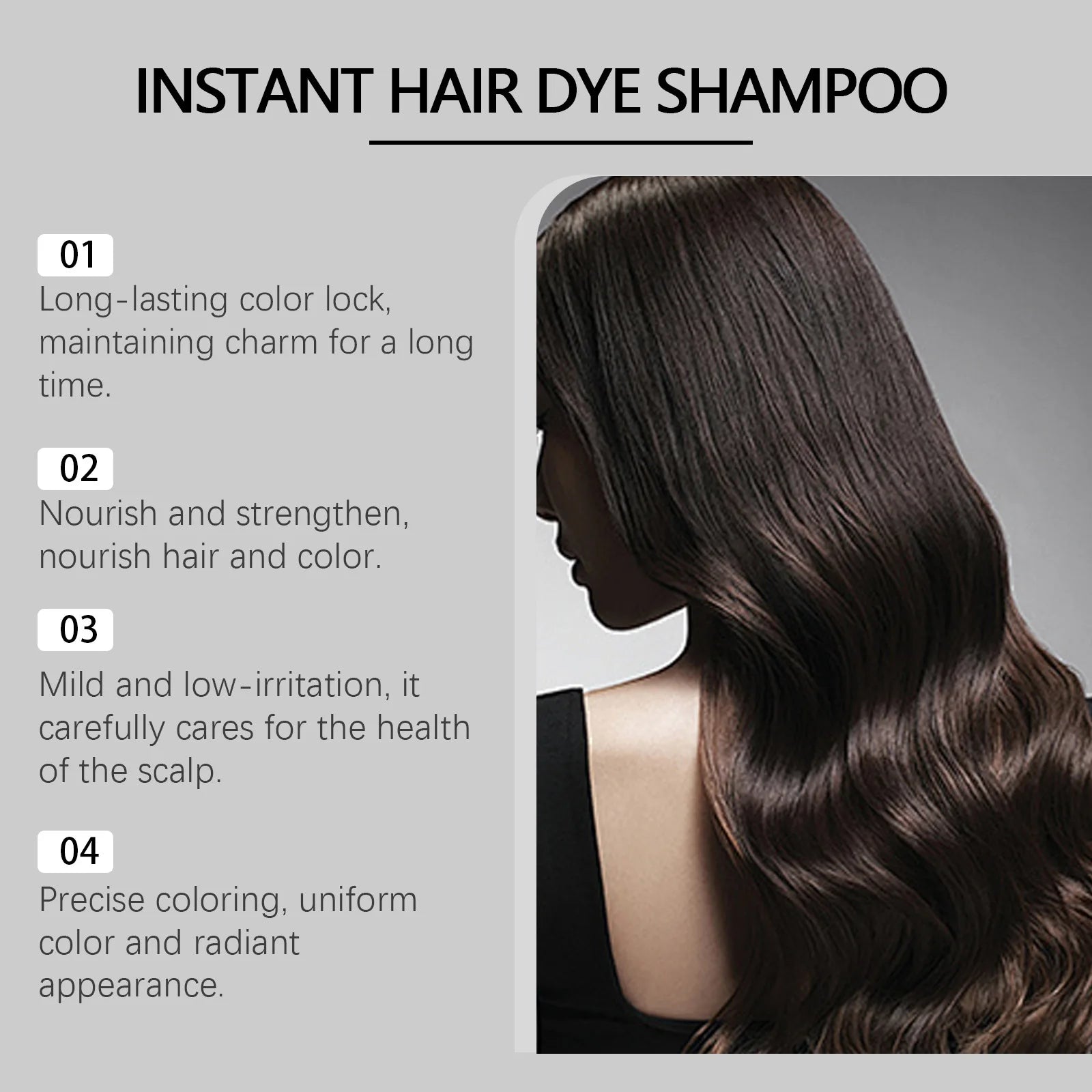 Polygonum Multiflorum Hair Dye Shampoo Herbal Nourish Repair Roots Boost Hair Vitality Repair Hair Damaged Instant Dye Shampoo Peaceful Pleasures Health and Wellness