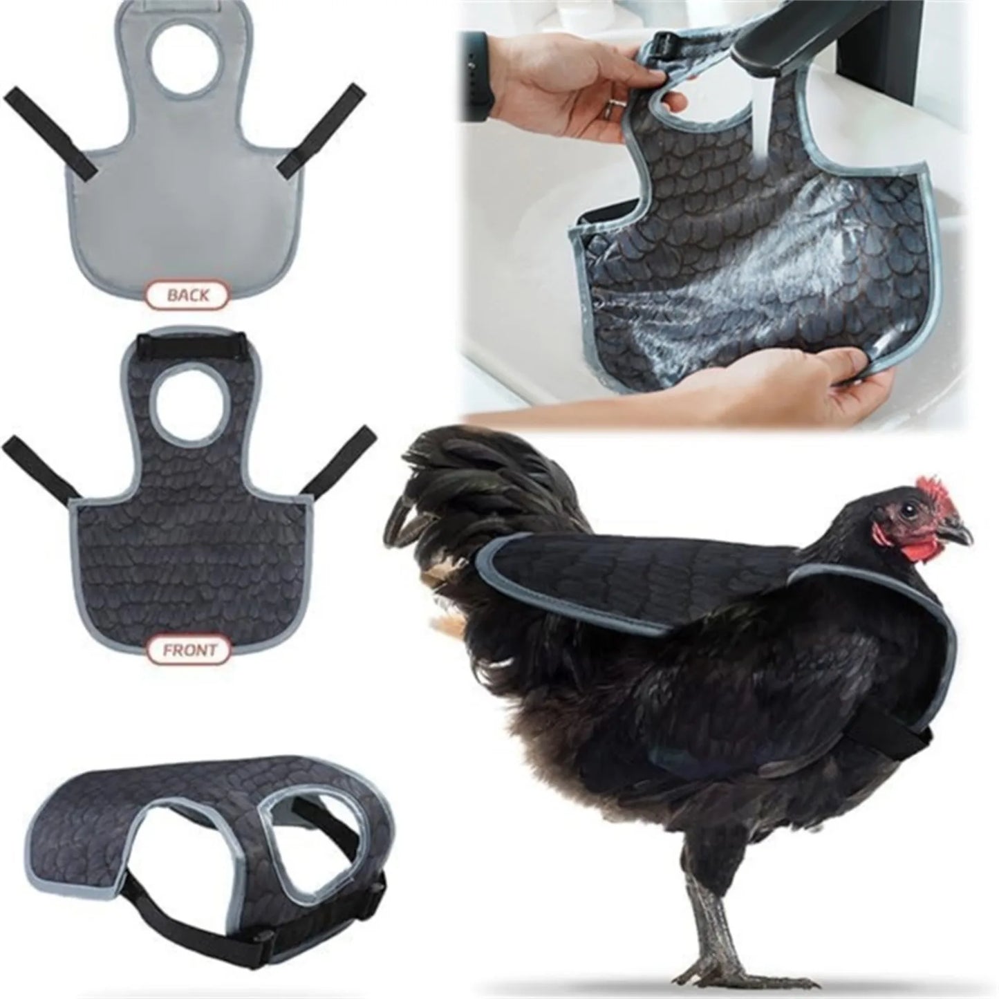 Adjustable Chicken Saddle for Hens – Breathable Feather Protector