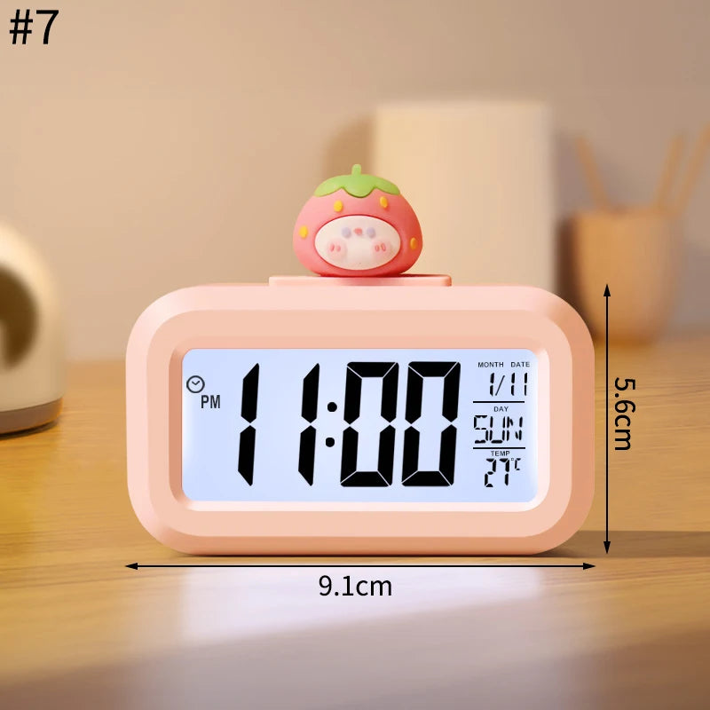 Nordic Style Alarm Clock Digital Quartz Clock Home Ornament Portable Mute Clocks with Metal Stand for Bedroom Decor Peaceful Pleasures Health and Wellness S4-7