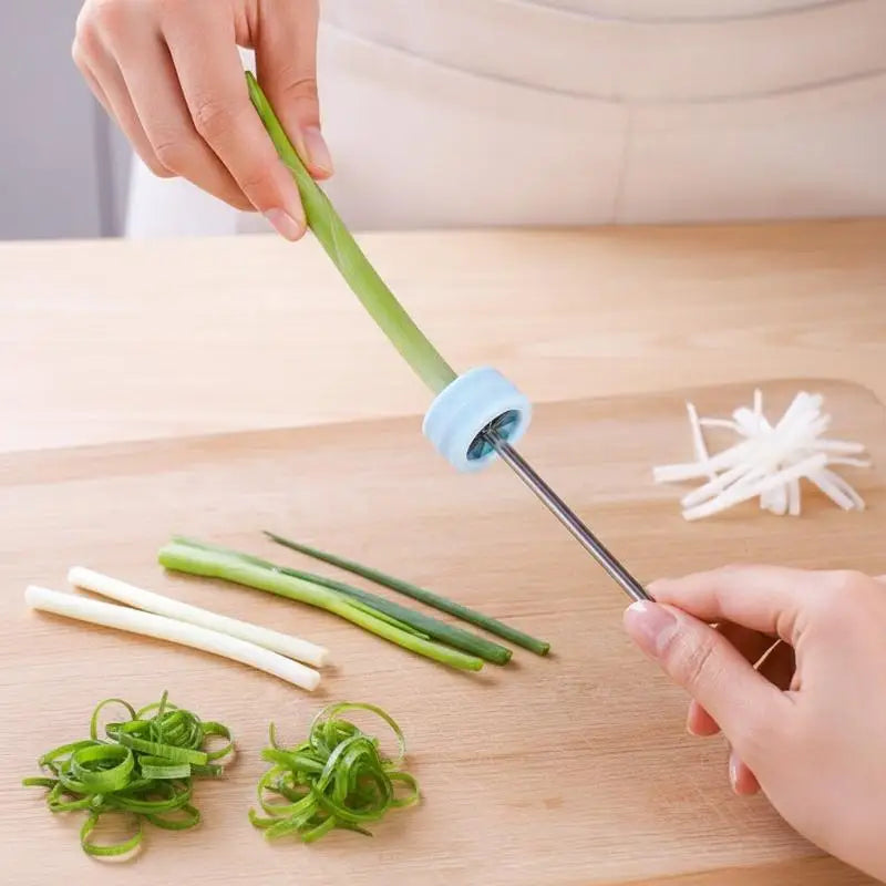 Green Onion Spiral Cutter – Stainless Steel Vegetable Slicer