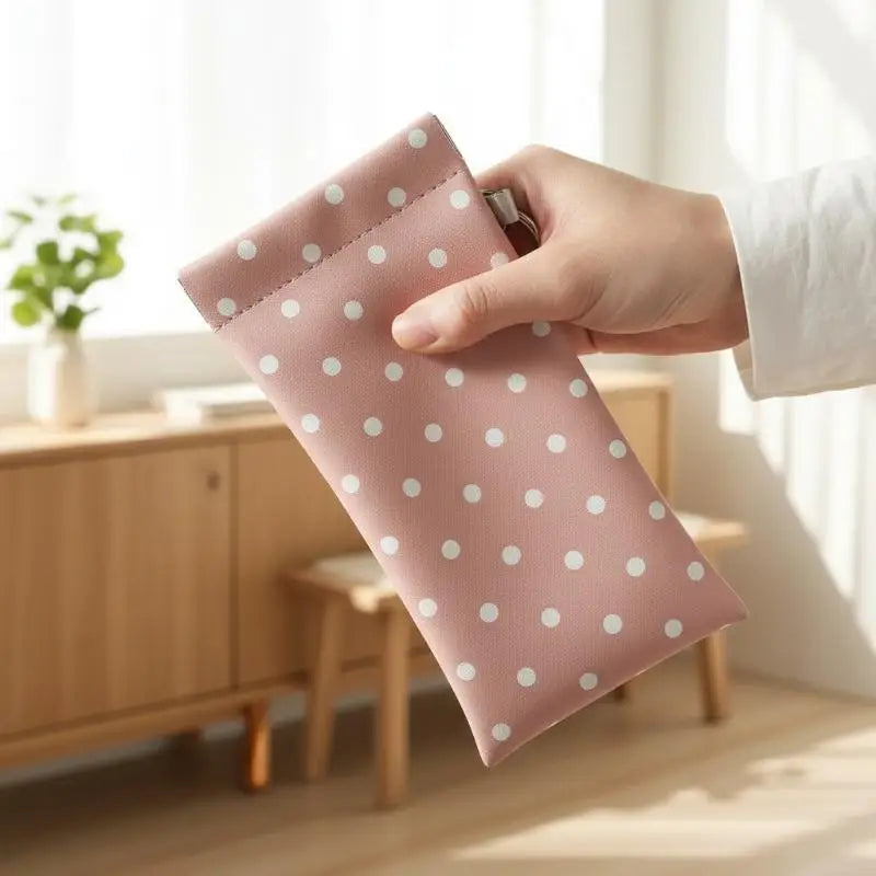Polka Dot Eyeglasses Case – Travel Sunglasses Zipper Pouch