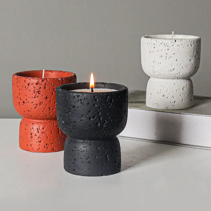 Simple Cement Household Aromatherapy Candles Empty Cups DIY High-value Handicrafts Indoor Candle Holders Decorative Ornaments Peaceful Pleasures Health and Wellness
