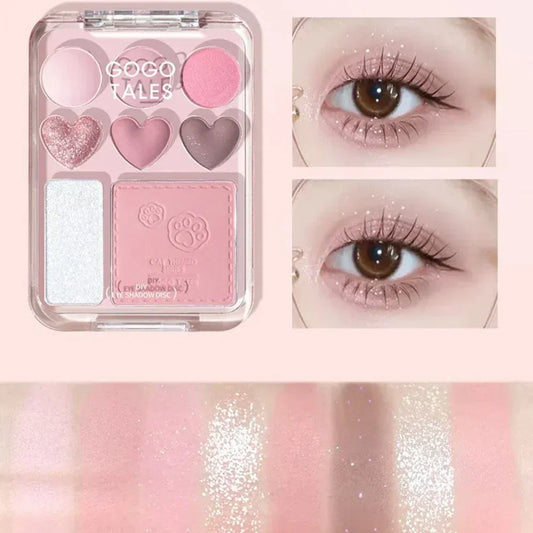 Gogotales Heart Eyeshadow Palette – Purple Peach Shimmer Blush Eyeshadow Palette Peaceful Pleasures Health and Wellness