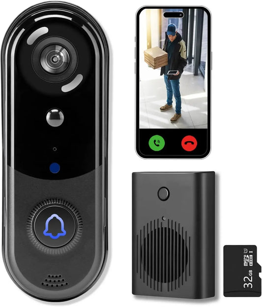 Wireless 2K Doorbell Camera with Night Vision, Motion Detection, Two-Way Audio, and Cloud Storage for Home Security Peaceful Pleasures Health and Wellness United States