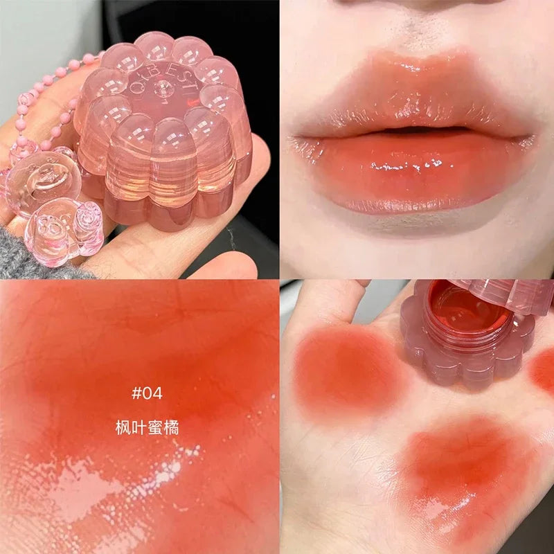 QIBEST Moisturizing Lip Glaze Multi-Color Moisten Shine Lip Plumper Makeup Hydrating Liquid Lipstick Cheek Face Blush Cream Peaceful Pleasures Health and Wellness 04