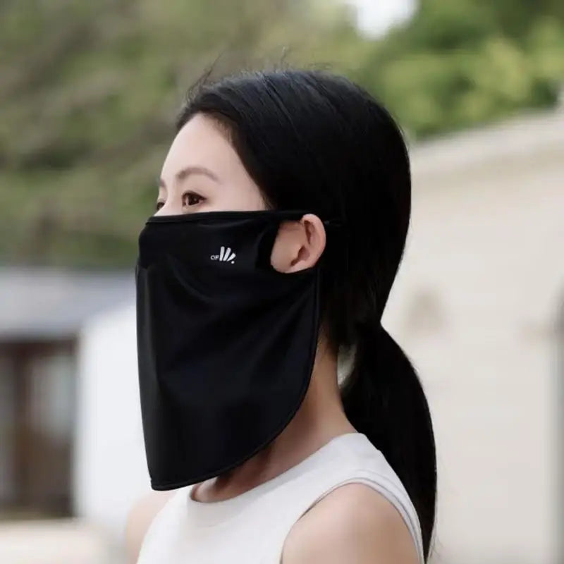 Ice Silk Women's Face & Neck UV Sun Cover – Lightweight Mask