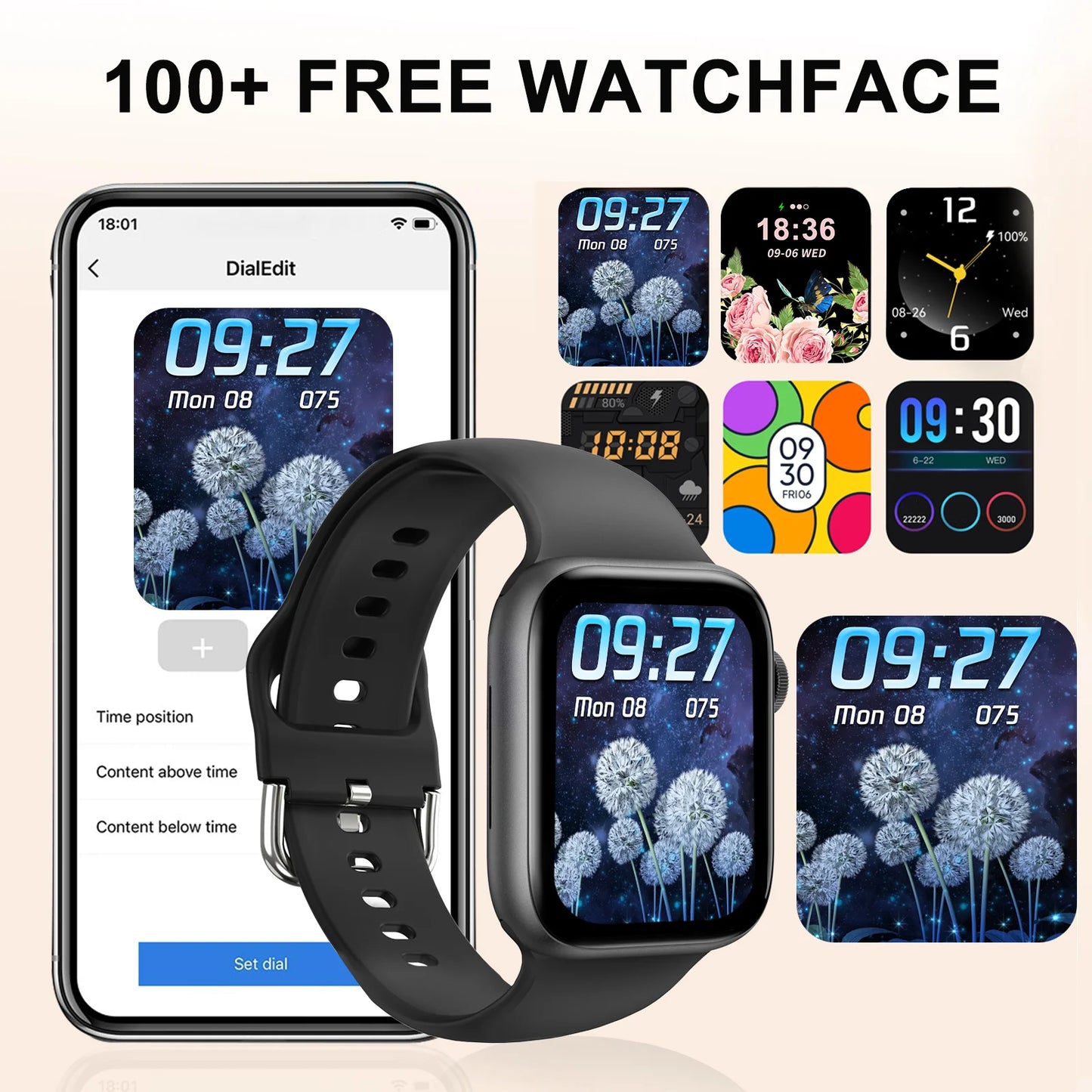 LOMAXFR Smart Watch – Wireless Calling, Multi-Sport, iOS & Android