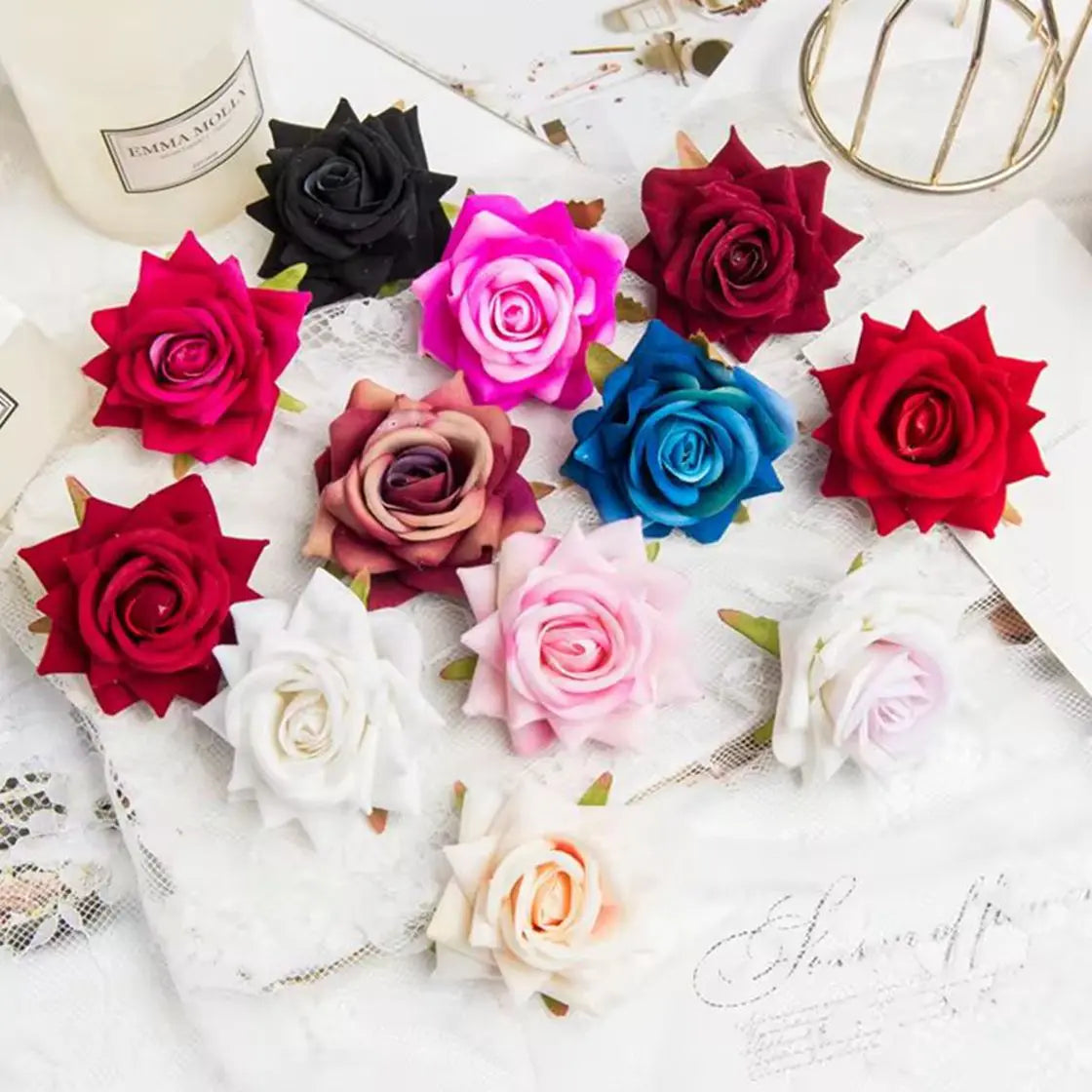 Artificial Silk Rose Flower Heads 5/10 Pcs | Wedding & Home Décor