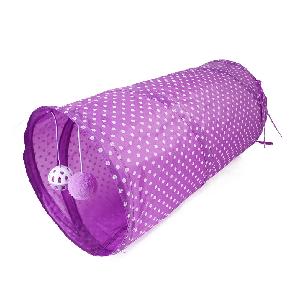 Cat Tunnel Tube Kitty Tunnel Bored Cat Pet Toys Peek Hole Toy Peaceful Pleasures Health and Wellness B18209 Purple