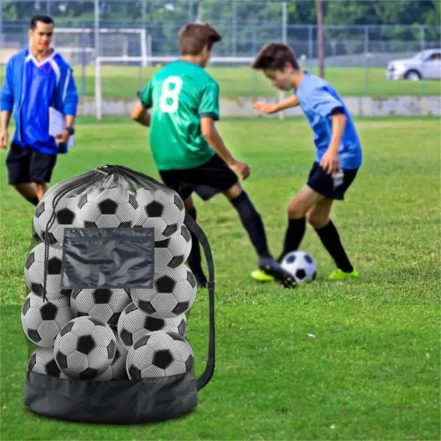 Large mesh sports bag with shoulder straps, drawstring bag for storing basketball, volleyball, baseball, and swimming equipment Peaceful Pleasures Health and Wellness