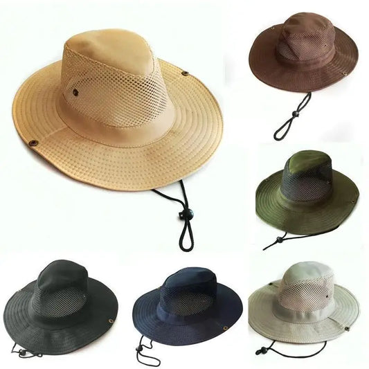 Men's Wide Brim Knight Sun Hat Monochrome Matte Outdoor Fisherman Cap Peaceful Pleasures Health and Wellness