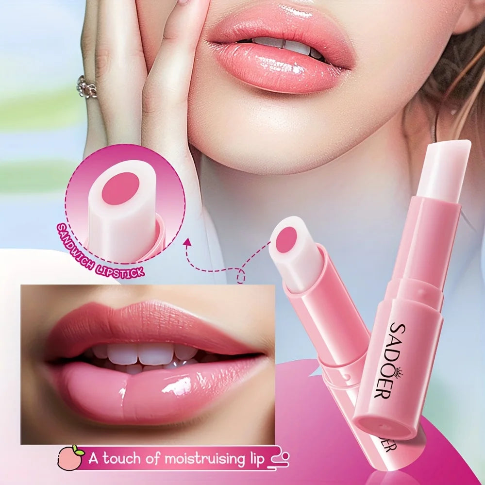 Honey peach sandwich warm changing water lipstick moisturizing warm changing lipstick 2.5g Peaceful Pleasures Health and Wellness