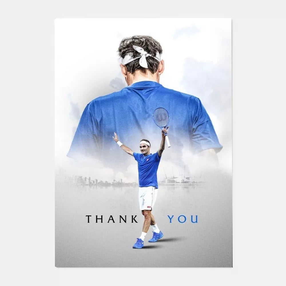 Roger Federer HD Wall Poster – Waterproof PVC Sticky Decor Sports Wall Poster Peaceful Pleasures Health and Wellness z13 15X20cmNoframe