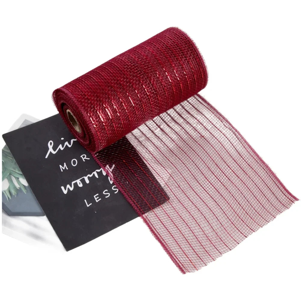 10 Yard PP Mesh Ribbon Roll Christmas Garland Material Holiday