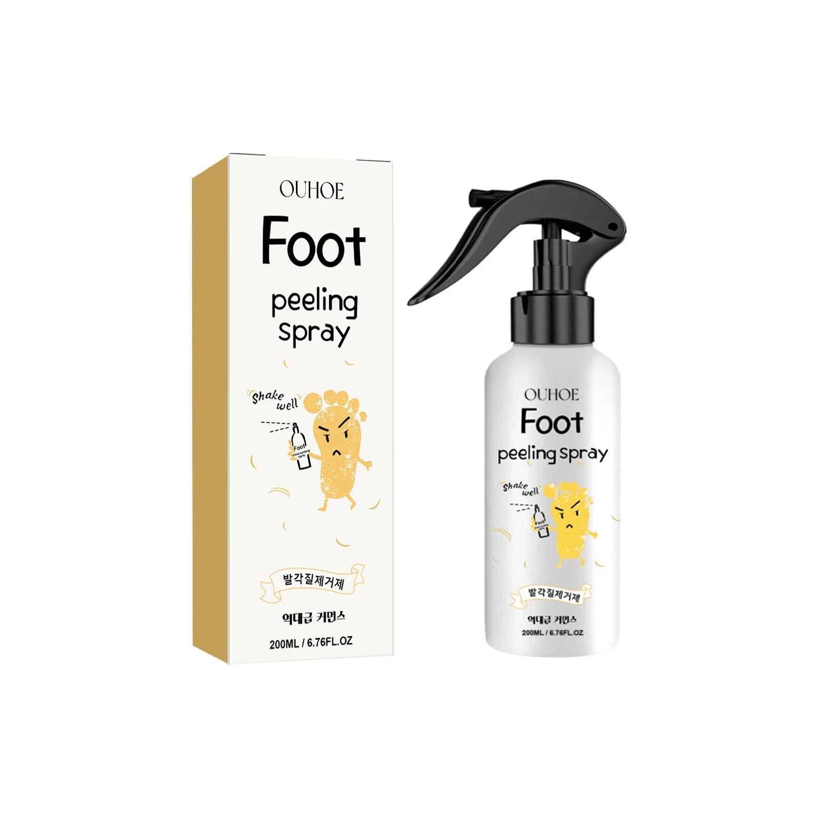 Ouhoe Foot Exfoliating Spray 72H Moisture Lock Callus Softener Anti Dry Crack Repair Odor Control Brightening Foot Care Liquid Peaceful Pleasures Health and Wellness 1pcs